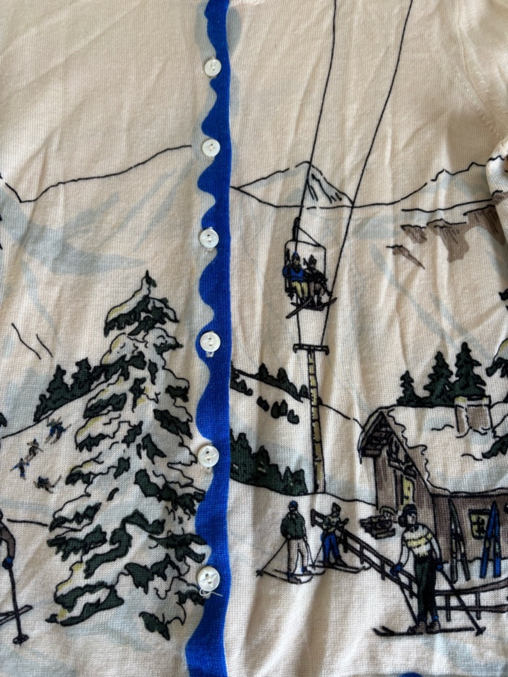 Rare Collectable J.Crew Vintage Ski Scene Sweater Merino Wool Size Small - Picture 9 of 12